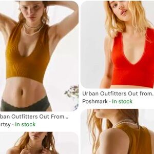Urban Outfitters Hailey Seamless Plunge Bra Top -  red and brown size S bundle